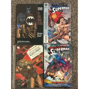 Lot of 4 DC Comics TPB Batman, Death of Superman, Green Arrow & Black Canary